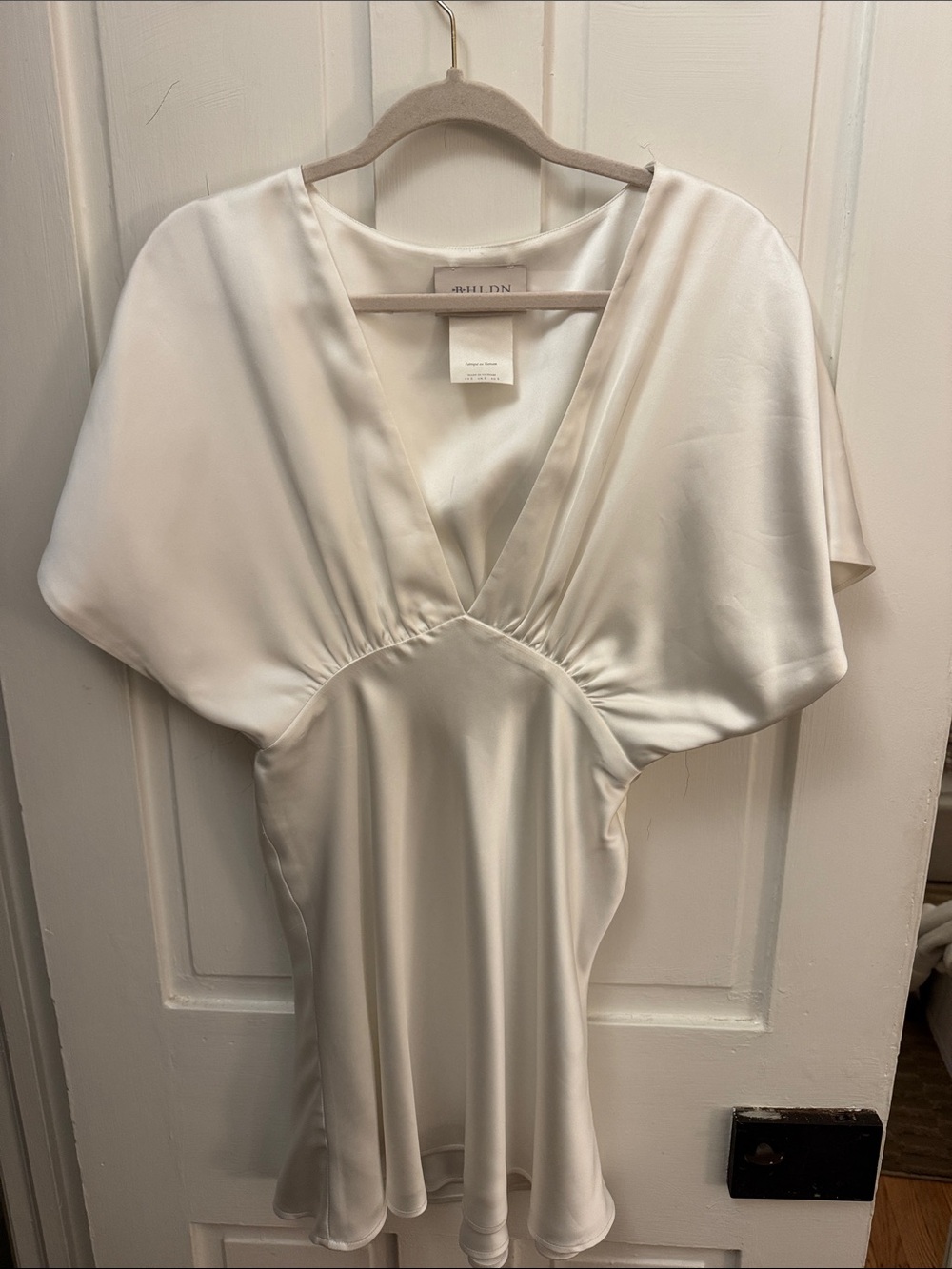 BHLND Ivory Satin Bridal Mini Dress Worn Once
